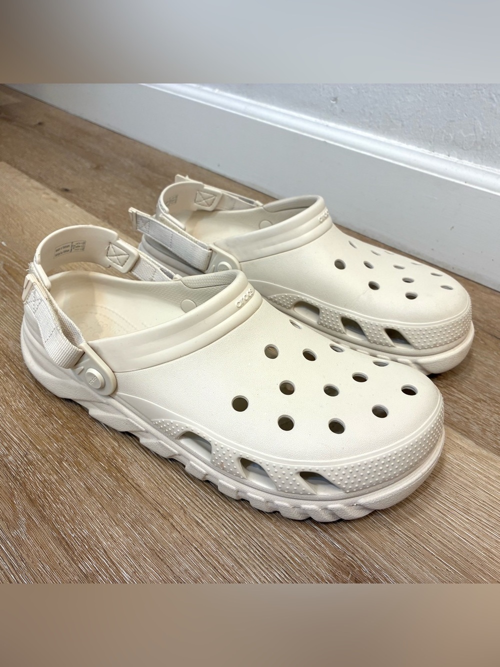 Crocs Duet Max II Clog Adjustable Straps Sandals White Beige Men’s US 12